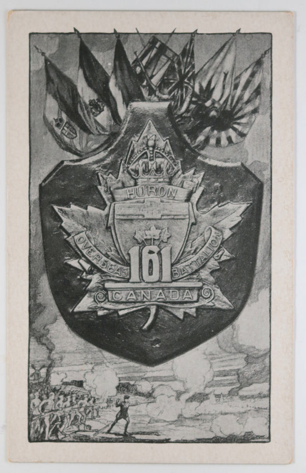 WW1 Canada C.E.F. 161st 'Huron' Battalion postcard c.1916 WW1 Canada C.E.F. 161st 'Huron' Battalion postcard c.1916