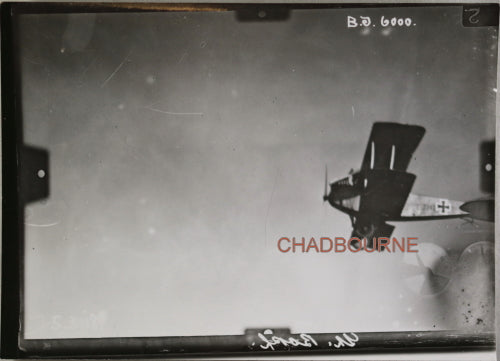 WW1 March 5th 1918 aerial photo of German biplane in flight #1