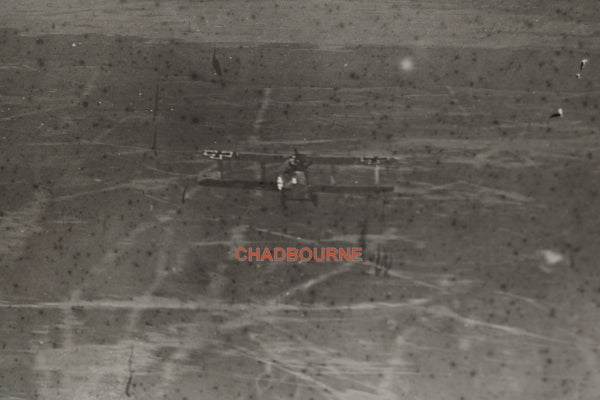 WW1 March 5th 1918 aerial photo of German biplane in flight #2