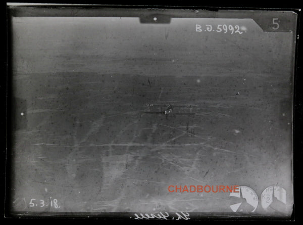 WW1 March 5th 1918 aerial photo of German biplane in flight #2