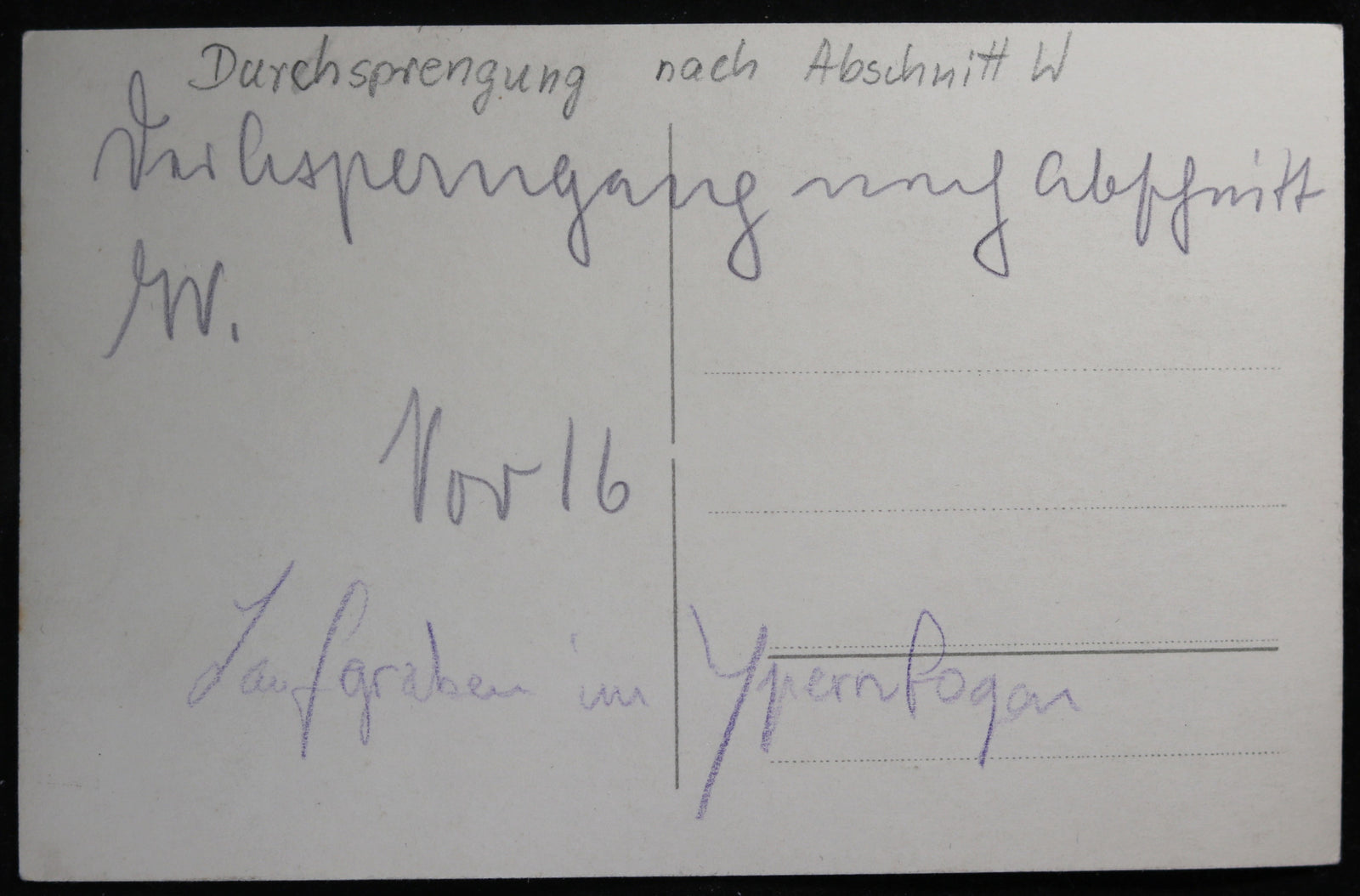 WW1 RPPC German photo of trenches Ypres November 1916 #2