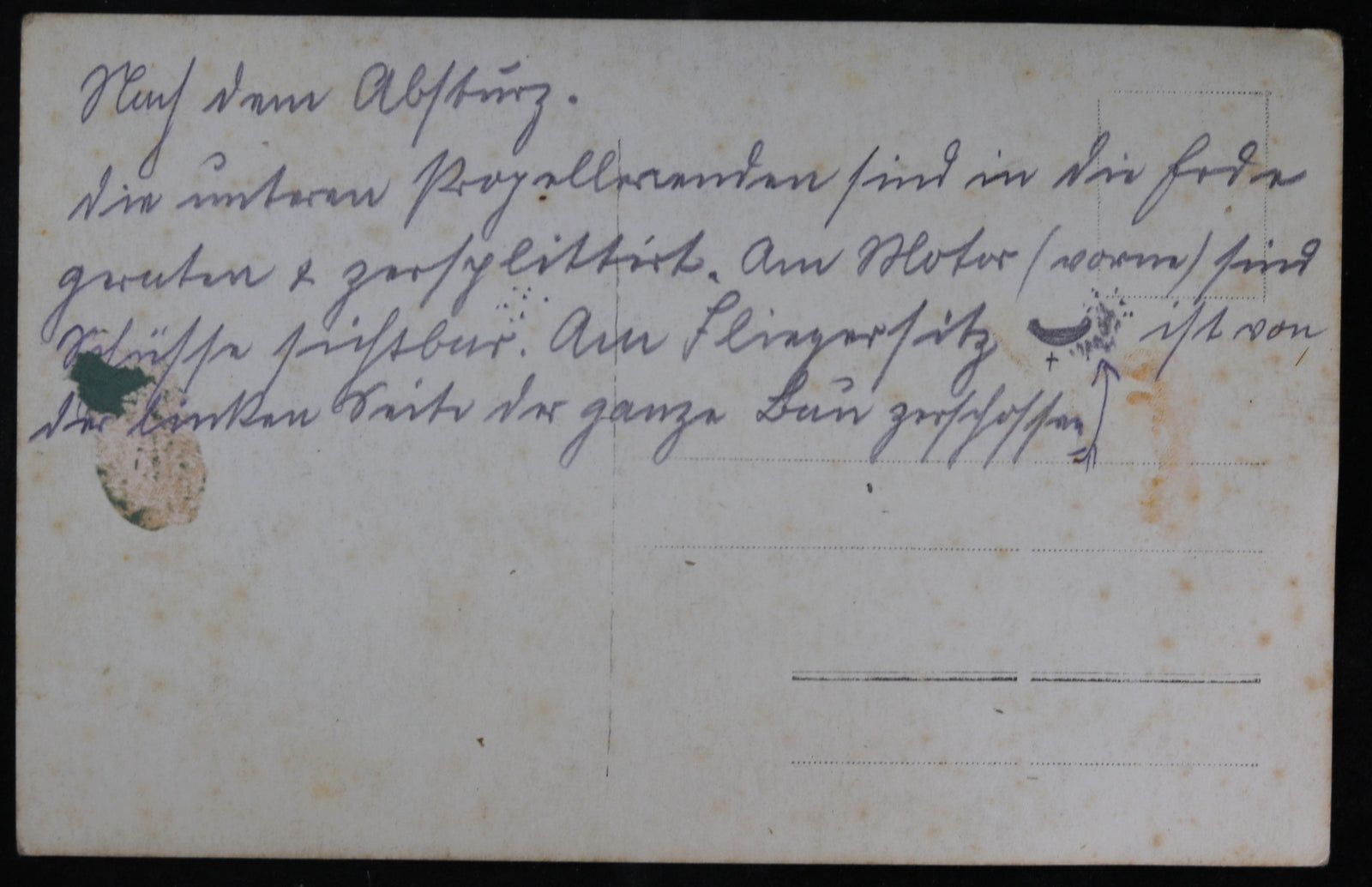 WW1 RPPC photo German soldiers around downed Birtish biplane