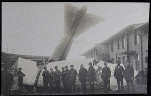 WW1 RPPC postcard photo of crashed German biplane