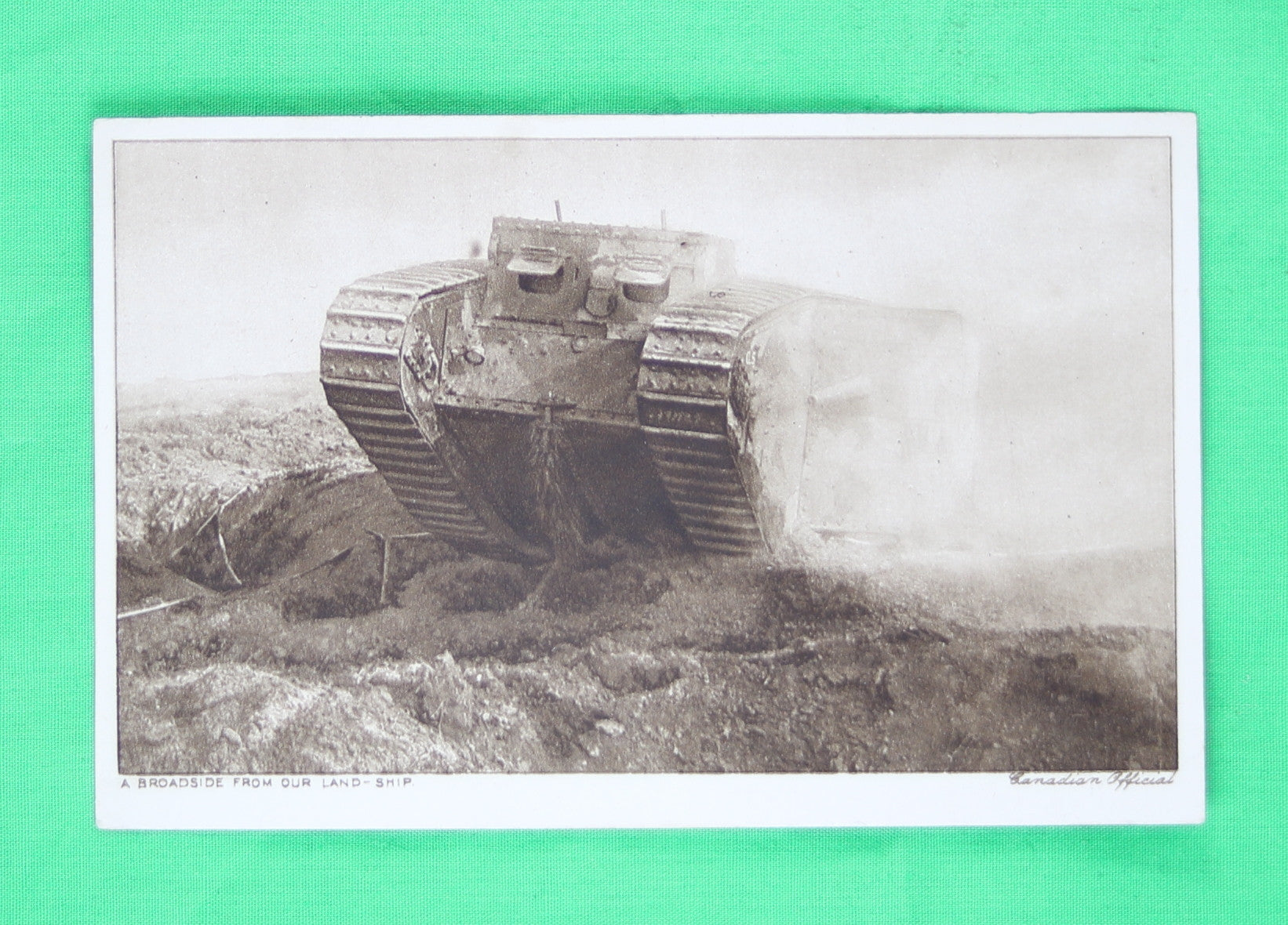 WW1 set photocards of tanks in action (Canadian Official Series) 1917