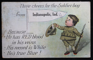 WW1 USA Patriotic postcard – Indianapolis 1918