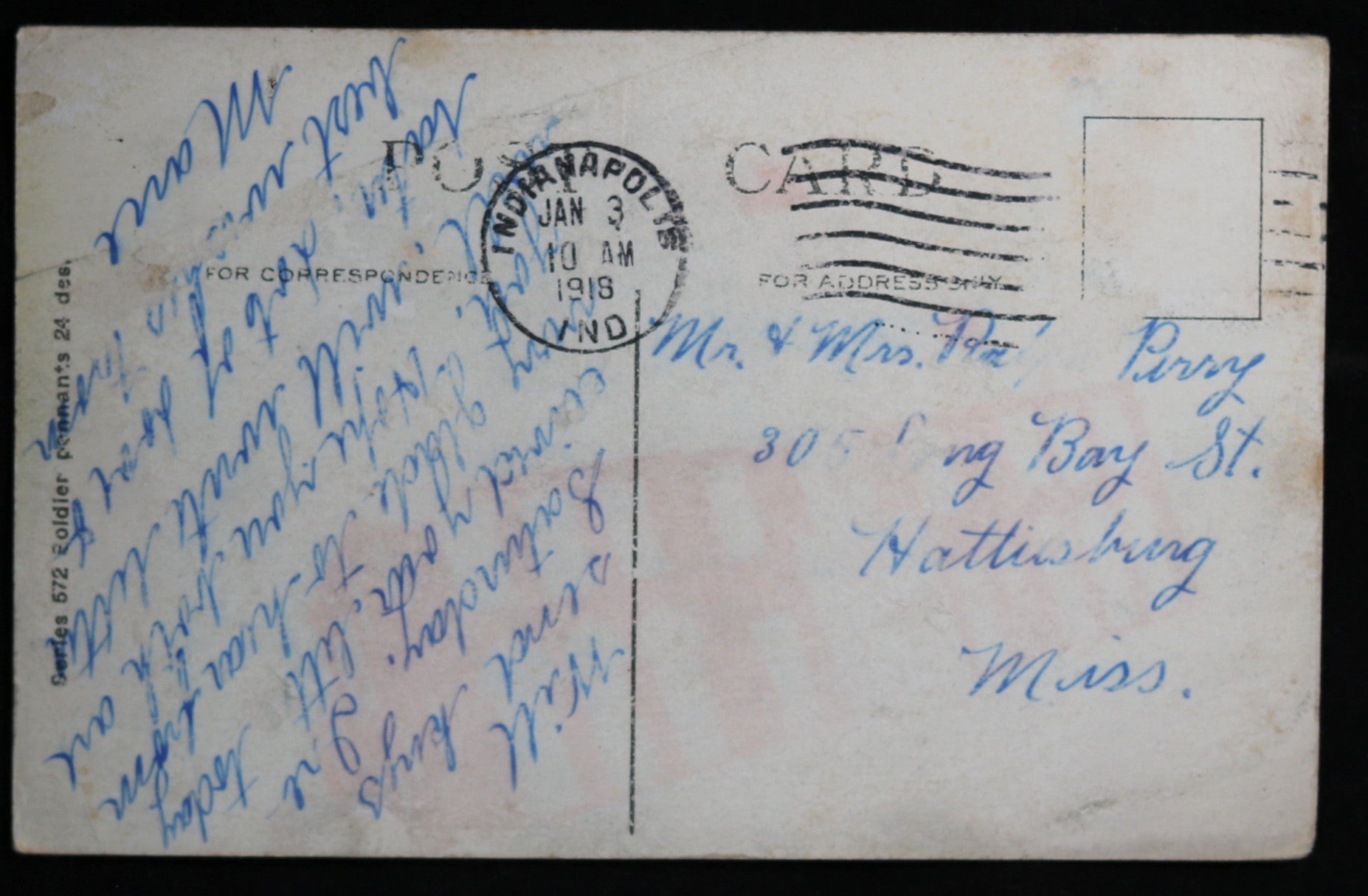 WW1 USA Patriotic postcard – Indianapolis 1918