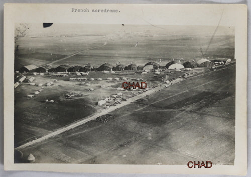 WW1 aerial photo of French aerodrome