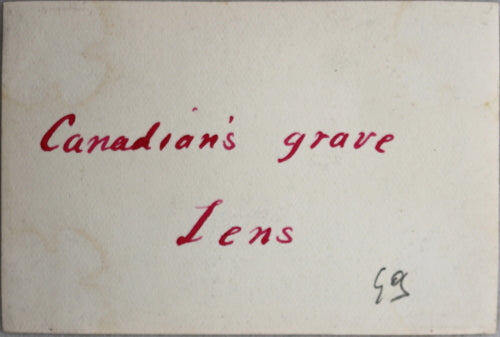 WW1 photo of Canadian soldier's grave, Lens France c. 1917