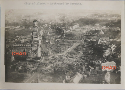 WW1 photo of bombed out city of Albert (Somme) France (pre-1918)