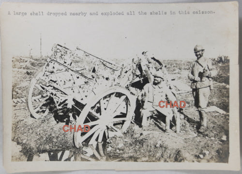 WW1 photo of destroyed French ammunition caisson