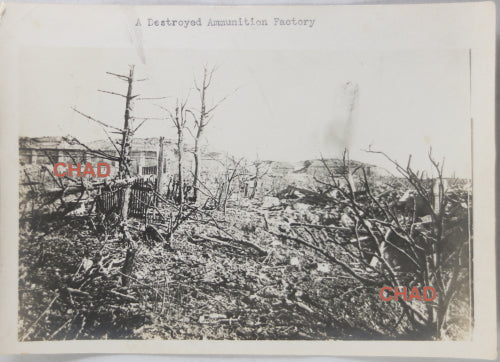 WW1 photo of destroyed French minitions factory