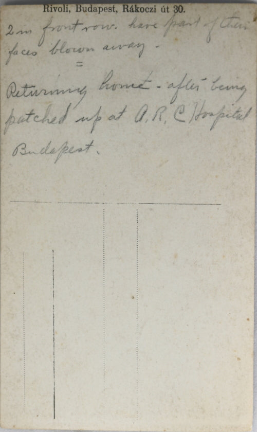 WW1 photo postcard maimed soldiers, Red Cross Hospital  Budapest