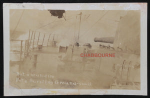 WW1 two photo postcards US Navy warships at sea