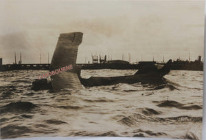 WW1 photo plan crashed into harbour Warnemünde Germany