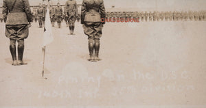 WW1 photo postcard U.S. 140th Regiment in France D.S.C. medal ceremony