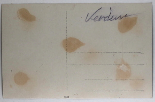 WW1 photo postcard, Germans gathering dead at Verdun France 1916