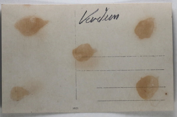 WW1 photo postcard dead French soldiers barbed wire Verdun France 1916