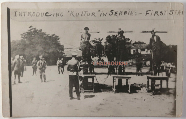 WW1 photo postcard execution of civilians in Serbia c.1915
