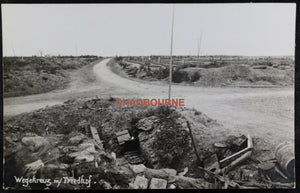 WW1 photo postcard road side cemetery near Broodseinde Belgium c.1917