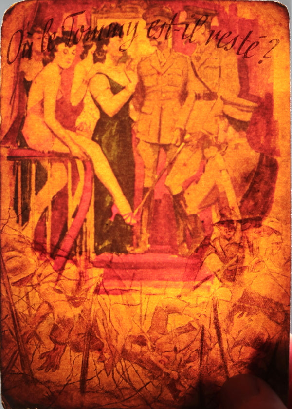 WW2 1940 German anti-British propaganda card in French, propagande