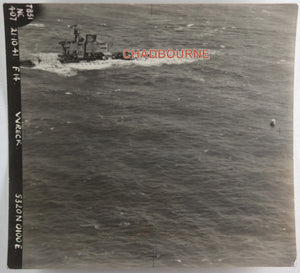 WW2 1941 UK aerial photo of naval wreck at sea, North Sea