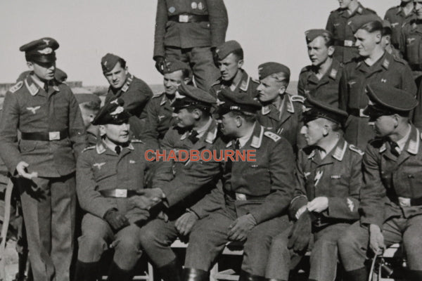 WW2 1942 photo of German Luftwaffe officers in Sicily Italy