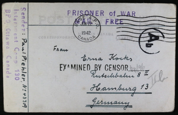 WW2 Canada two photo postcards German POWs Camp ‘130’ (Seebe AB)