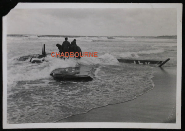 WW2 France photo German plane crashed beach Battle of Britain,1940-41