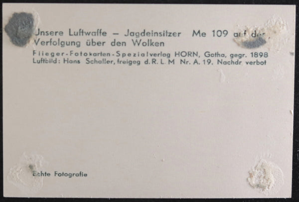 WW2 Schaller propaganda photo of German Messerschmitt Me 109 fighter