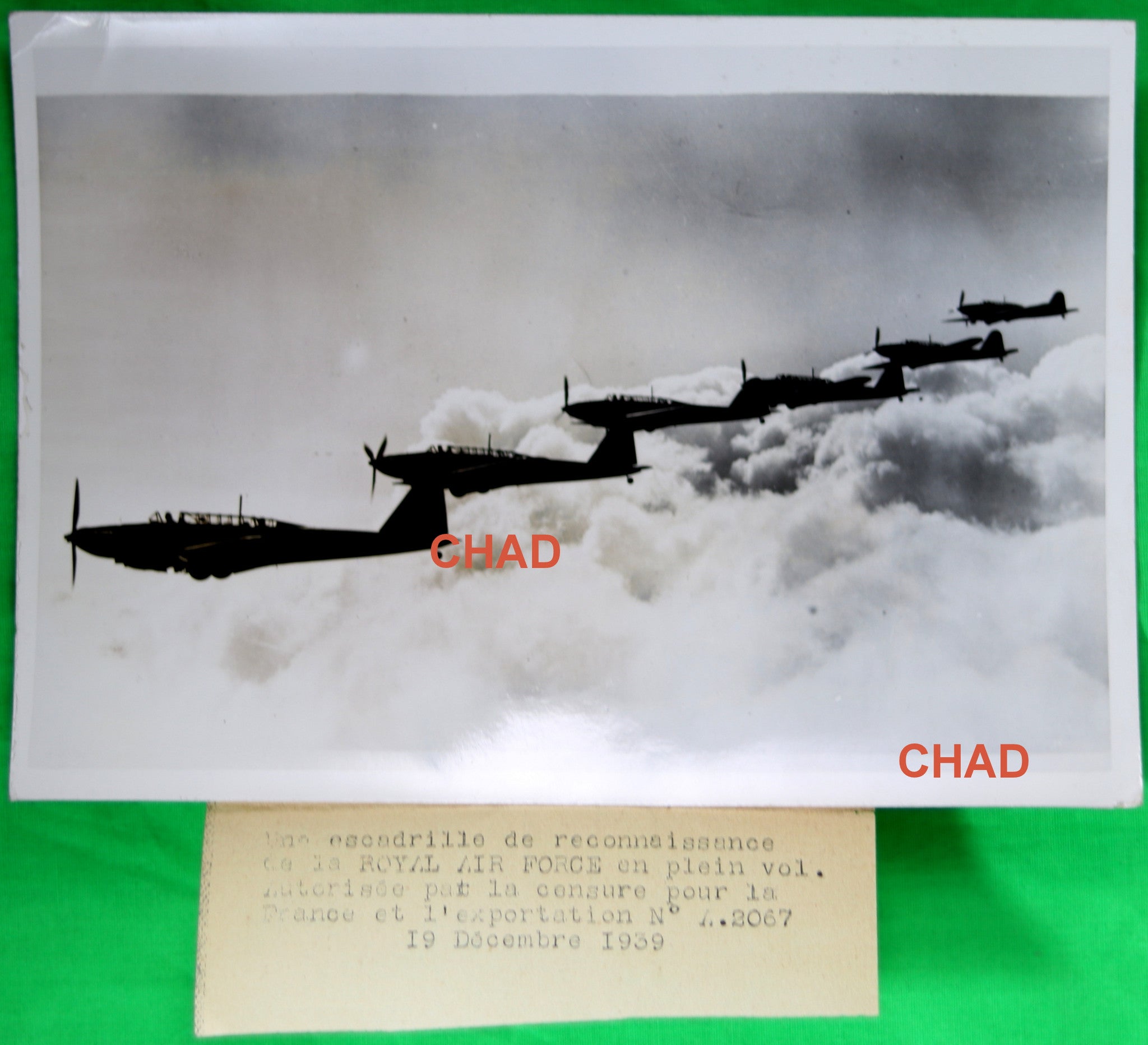 WW2 1939 photo RAF reconnaissance squadron / escadrille de reconnaissance