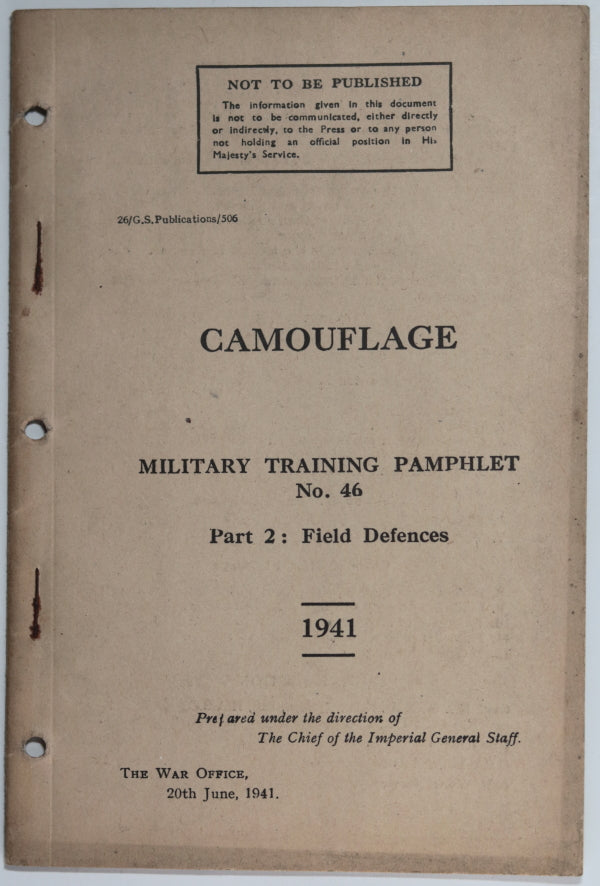 WW2 1941 Canada, army training pamphlet ‘Camouflage’