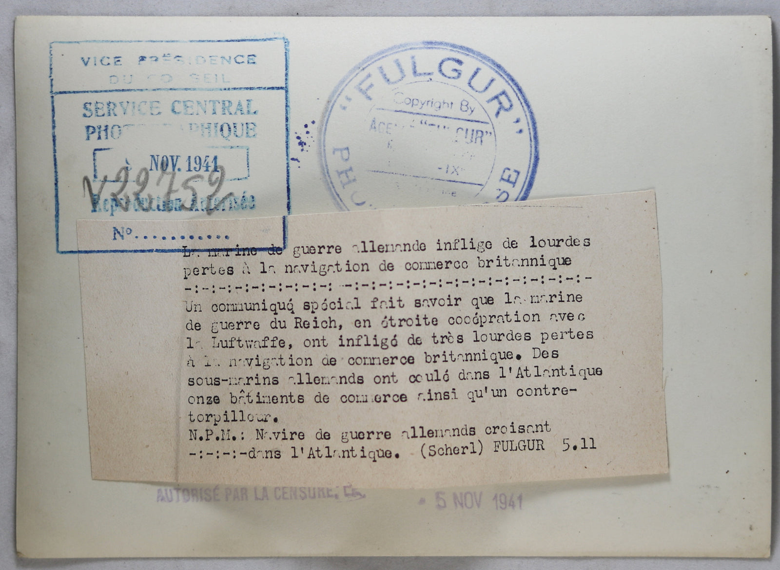 WW2 1941 photo German warships  navires de guerre Allemand