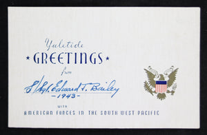 WW2 1943 Postcard Yuletide Greeting – American Forces SW Pacific