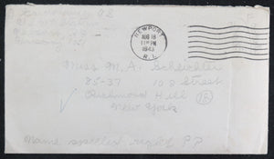 WW2 1943 letter sailor at Naval Station Newport RI to girl back home