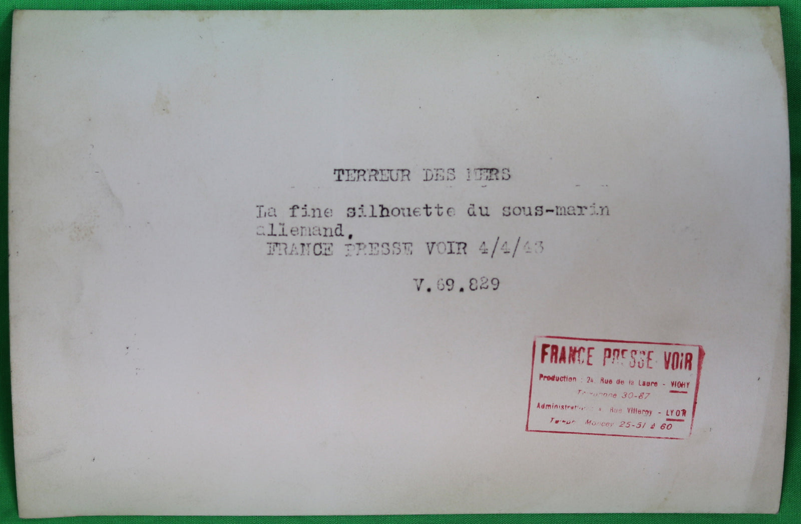 WW2 1943 photo prow German submarine  Sous-Marin allemand