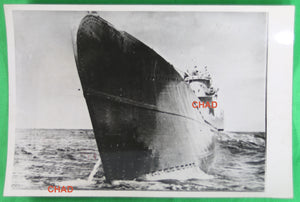 WW2 1943 photo prow German submarine  Sous-Marin allemand