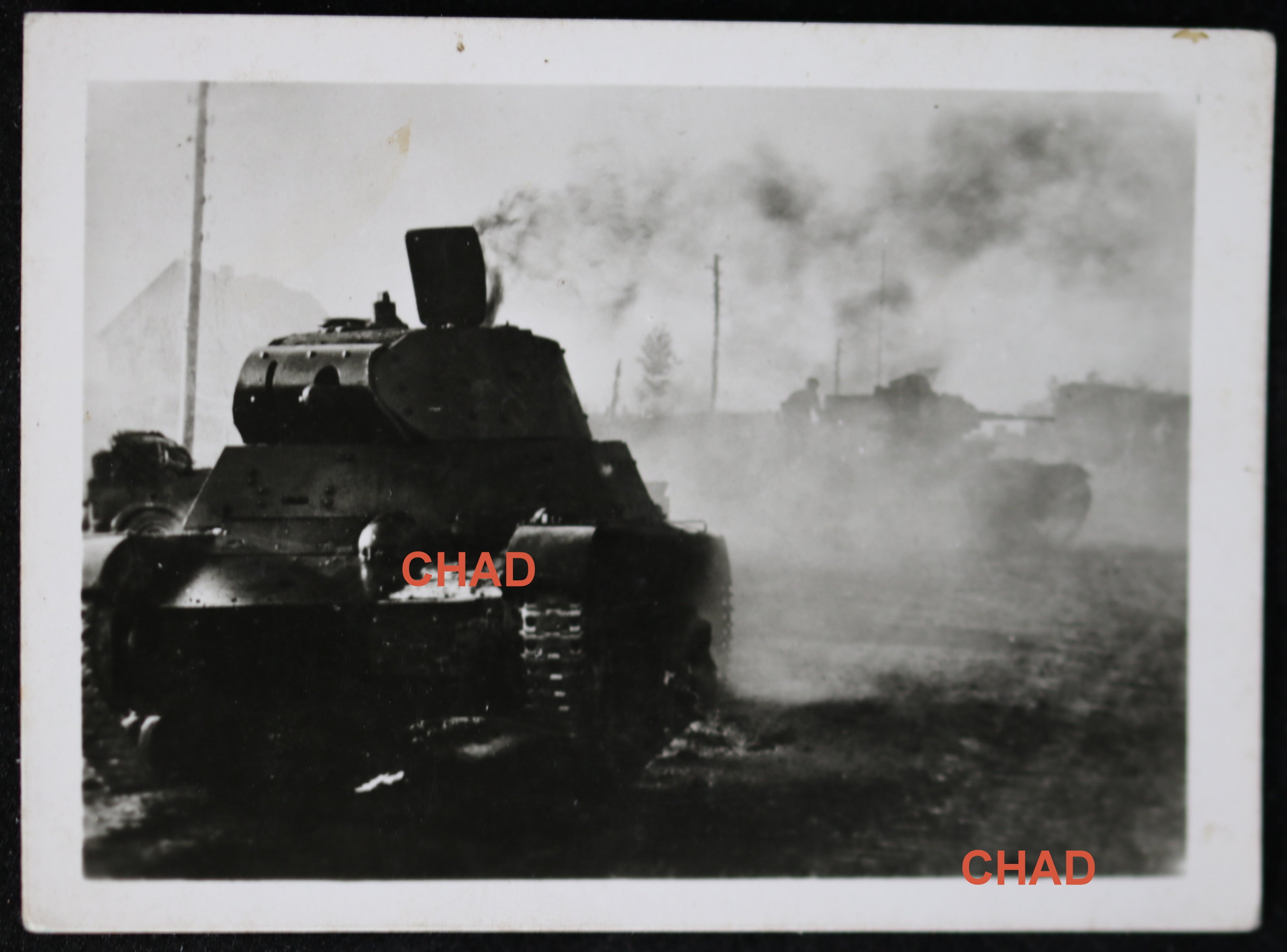 WW2 German propaganda photo of smoking Soviet tank @1942 WW2 German propaganda photo of smoking Soviet tank @1942