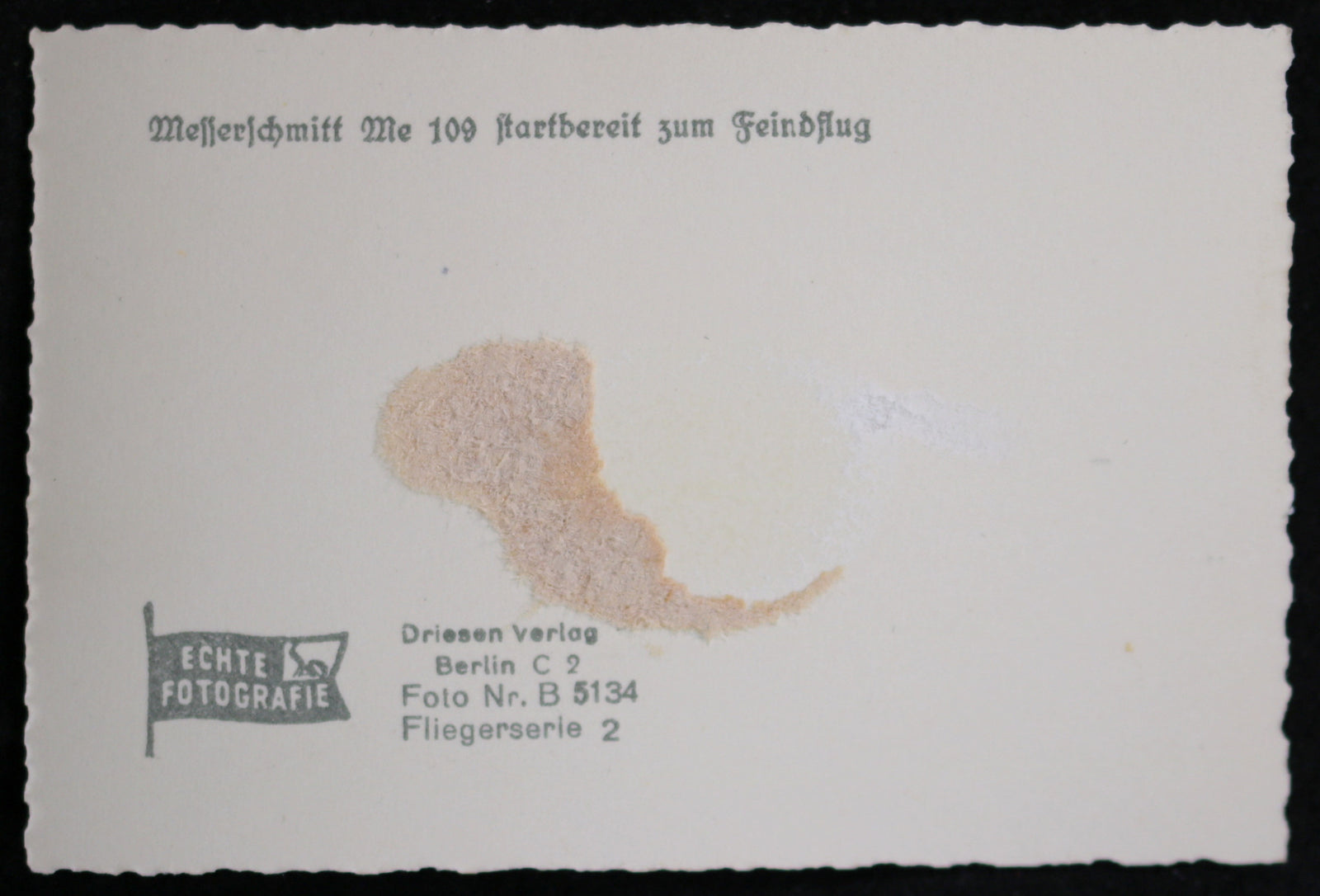 WW2 Propaganda photo of German Me 109 preparing for takeoff