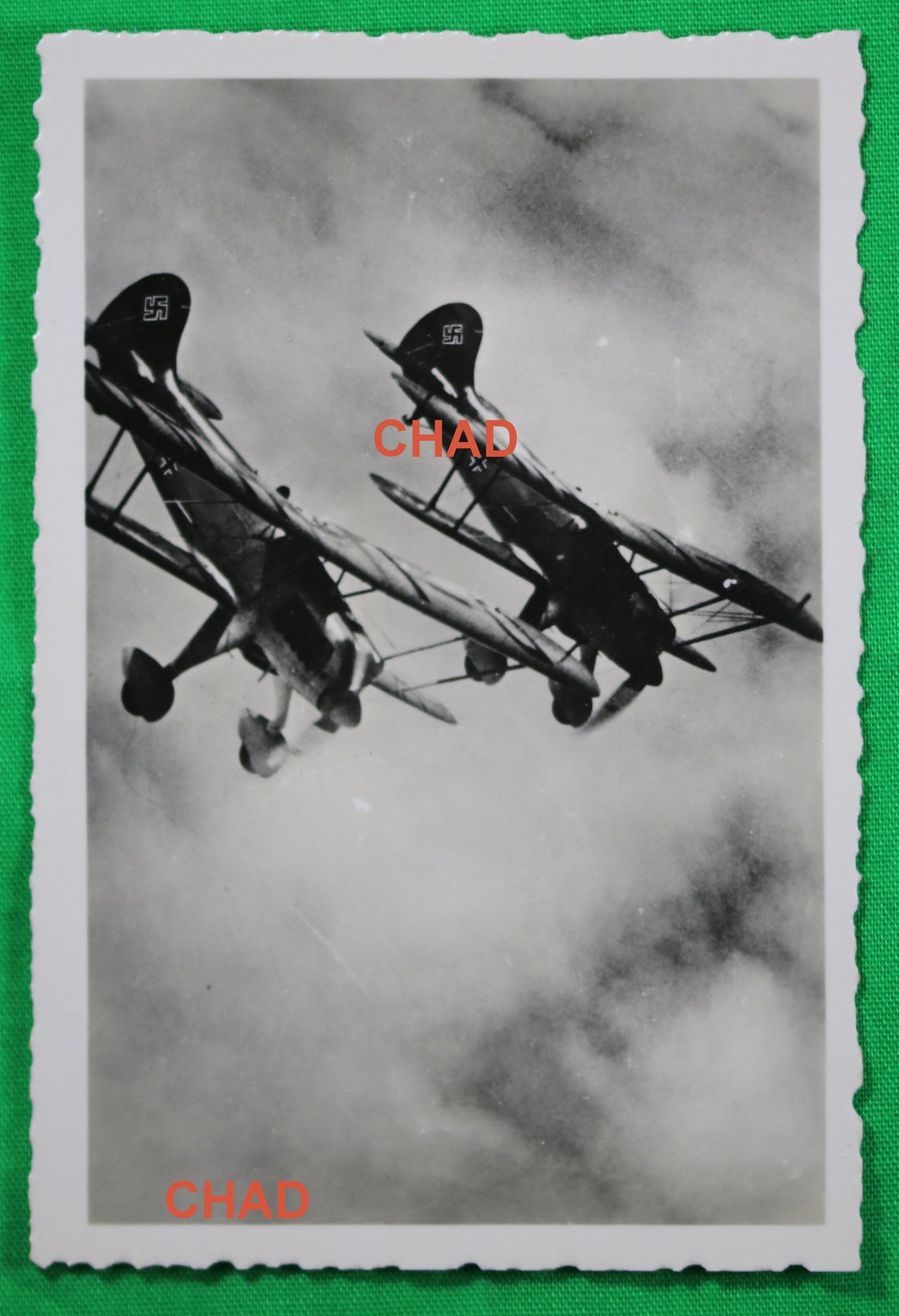 WW2 Propaganda photo of two diving German biplanes