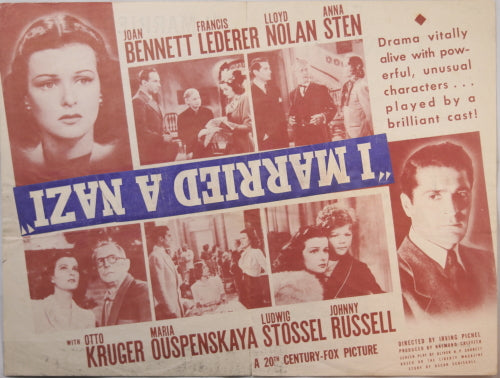 WW2 UK Movie playbill for 1940 movie, 'I Married a Nazi'