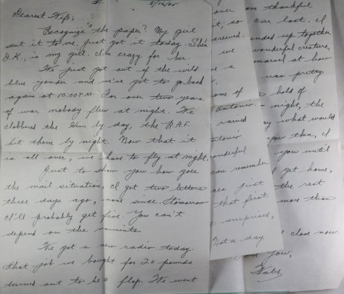 WW2 letter from American Air Force serviceman  to his wife 1943