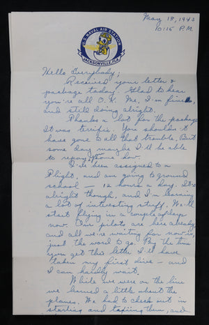 WW2 letter with Disney letterhead US Naval Air Station Jacksonville