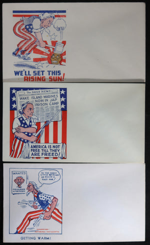 WW2 lot of 8 USA unused patriotic covers
