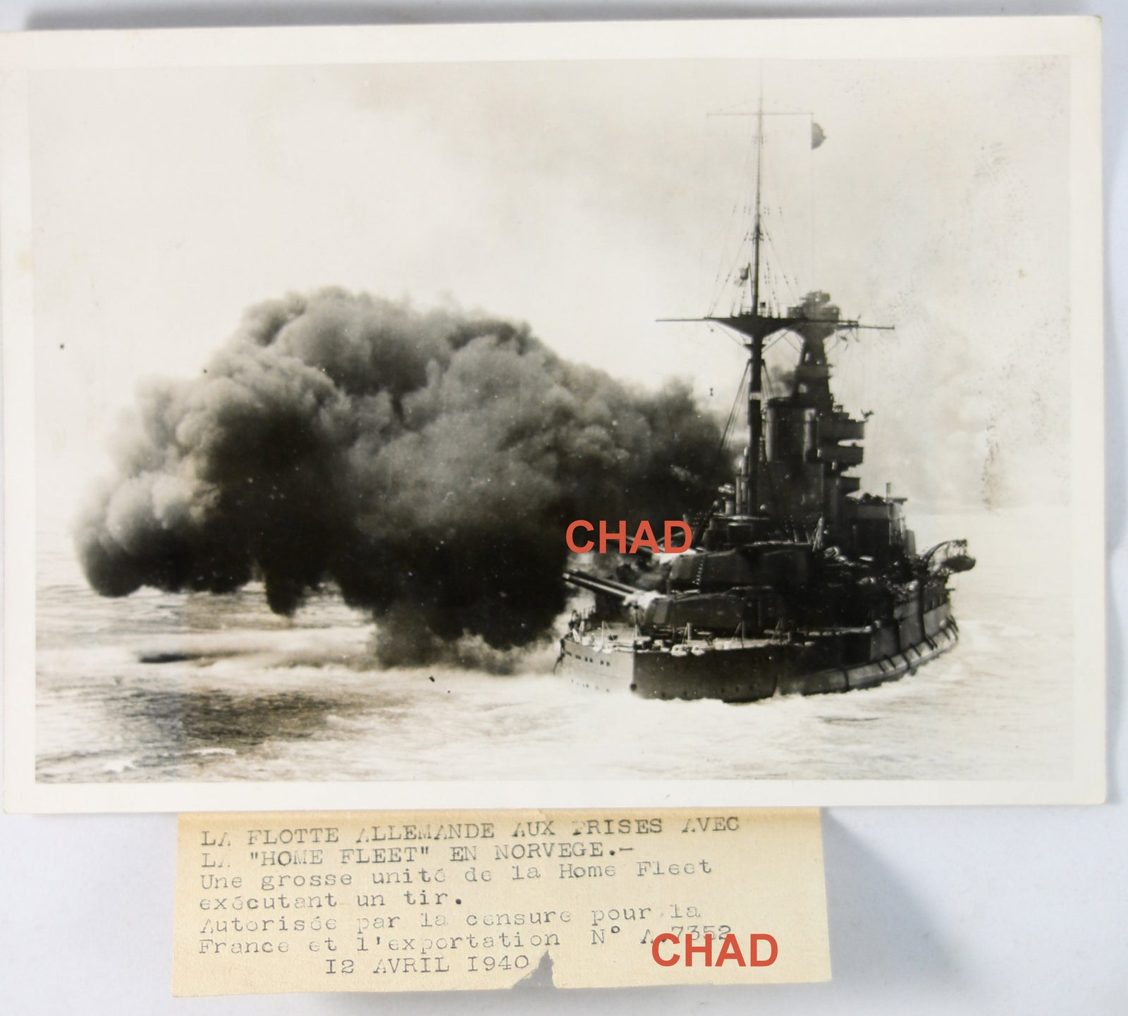 WW2 photo April 1940 British Home Fleet in action, Norway