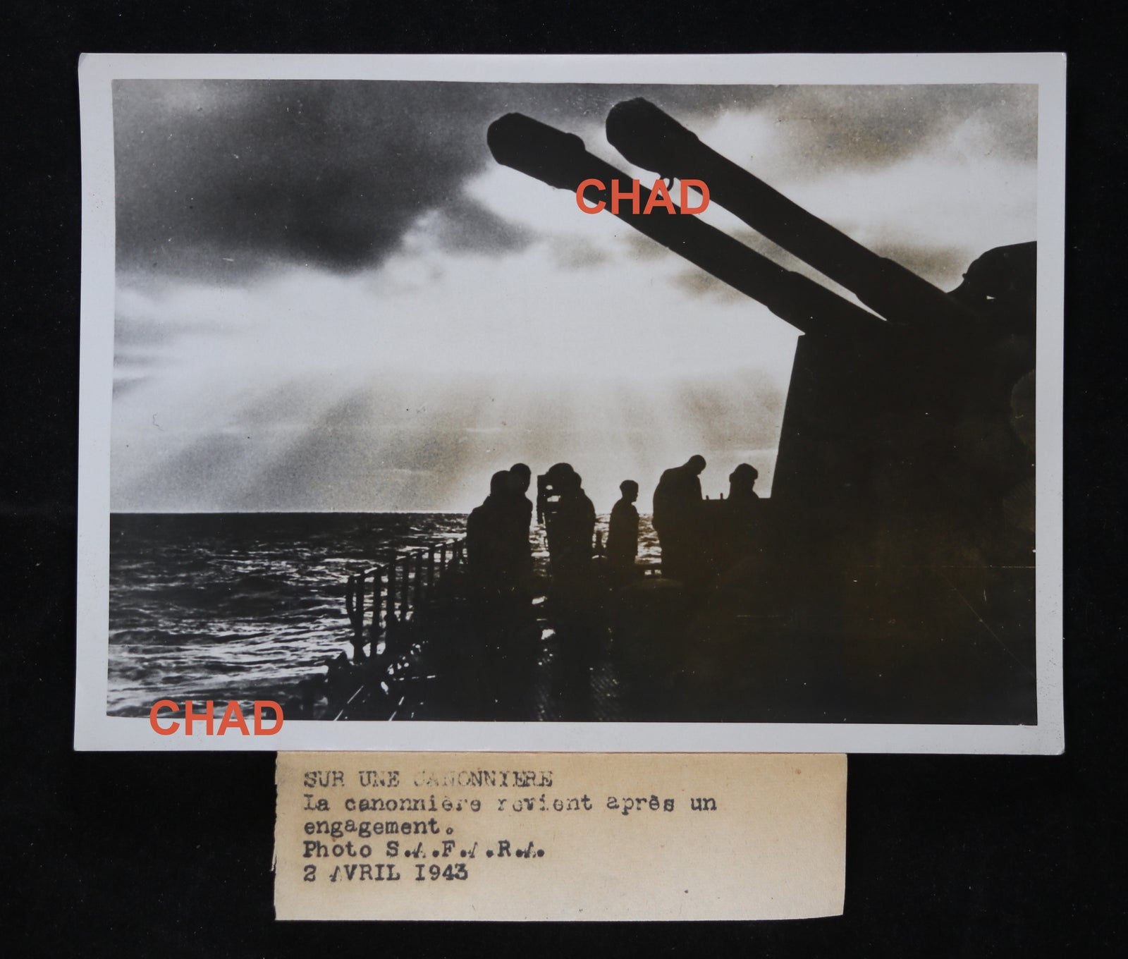 WW2 photo German gunboat at sea 1943 