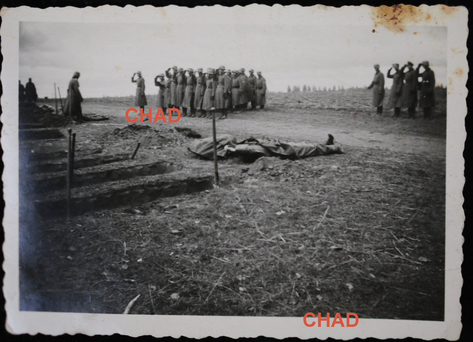 WW2 photo German soldiers at burial ceremony