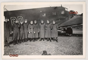 WW2 photo German soldiers in front of Junkers JU52 transport plane