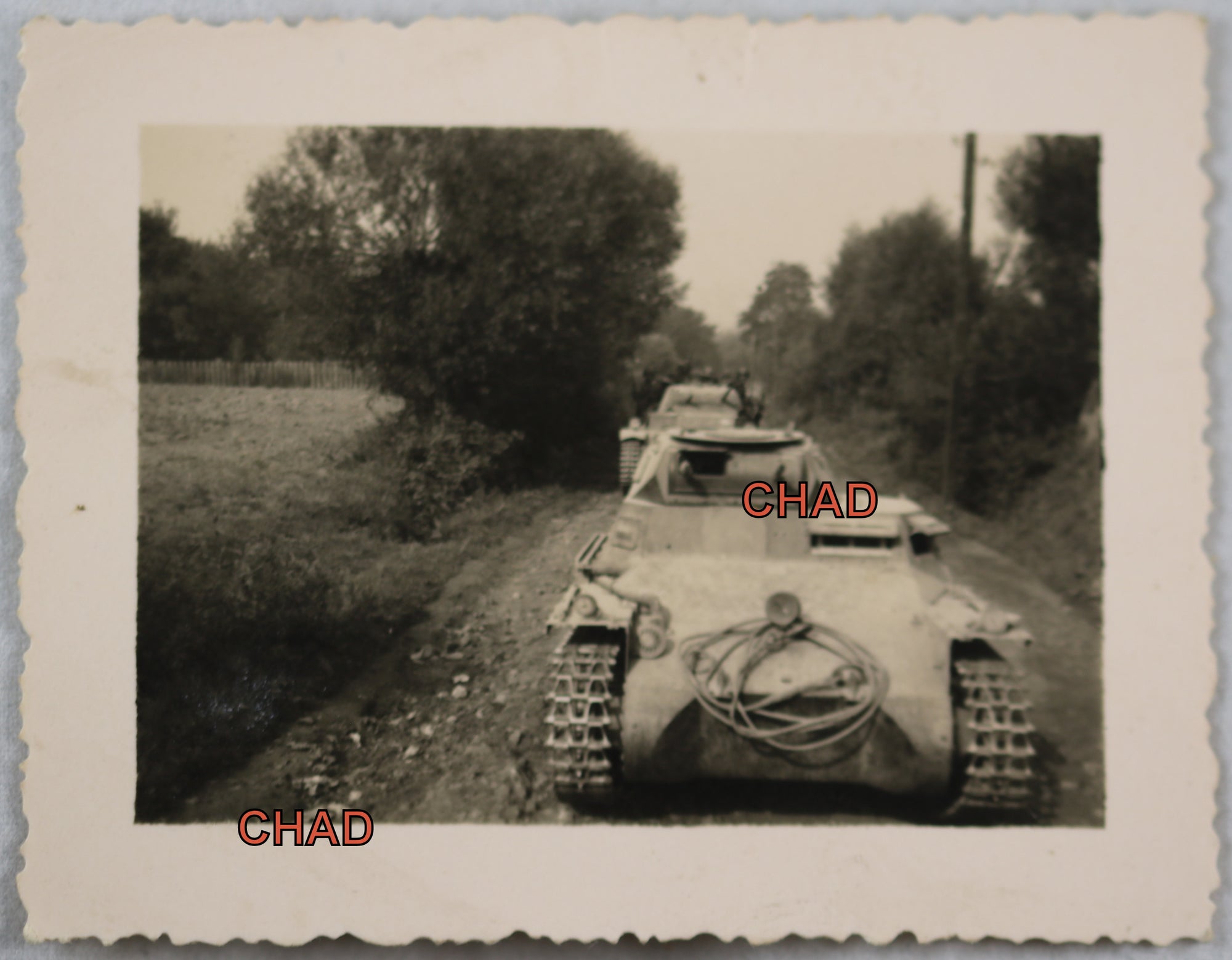 WW2 photo German tanks going down railway track