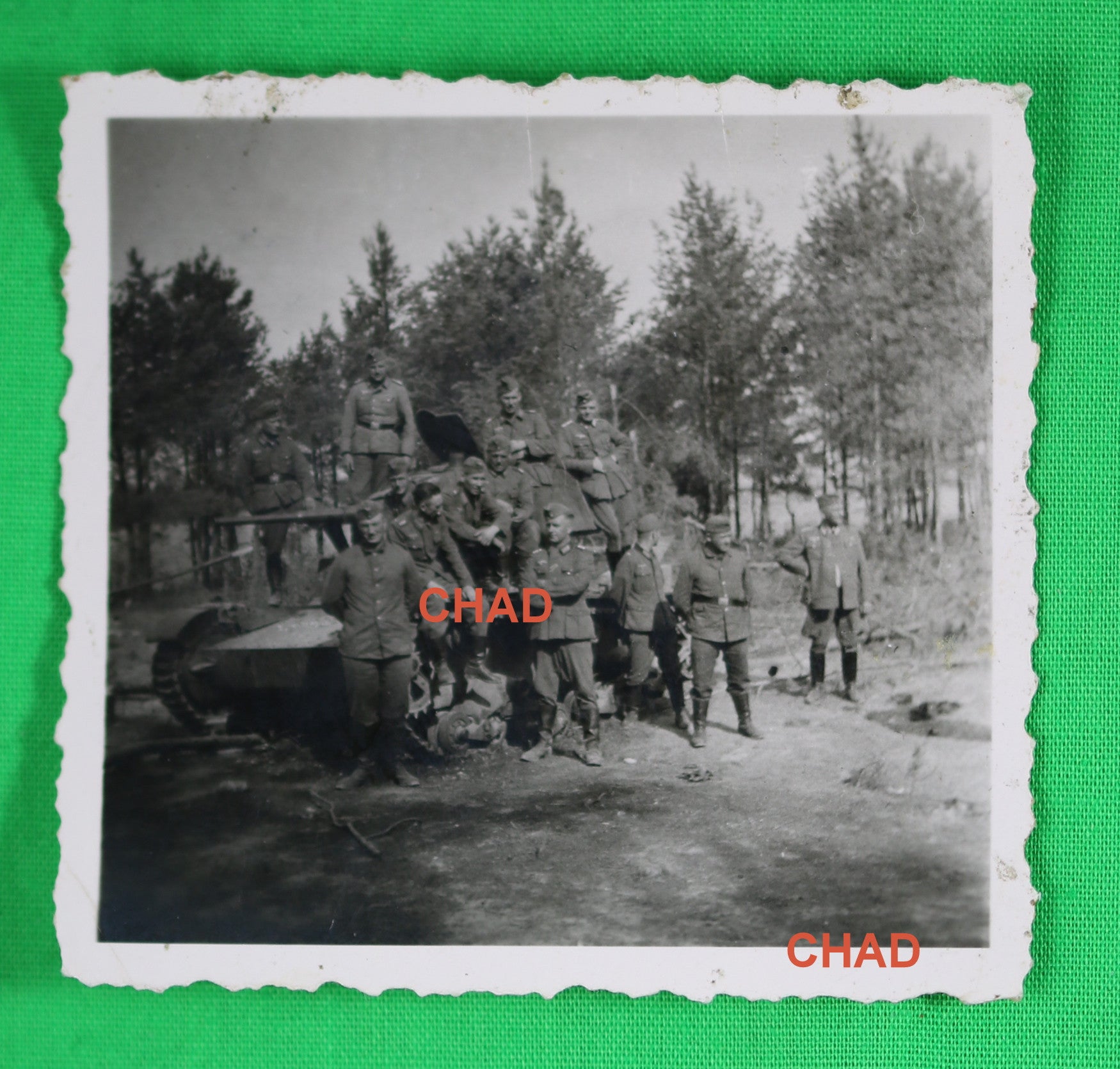 WW2 photo Germans soldiers on top enemy tank, Operation Barbarossa 1941