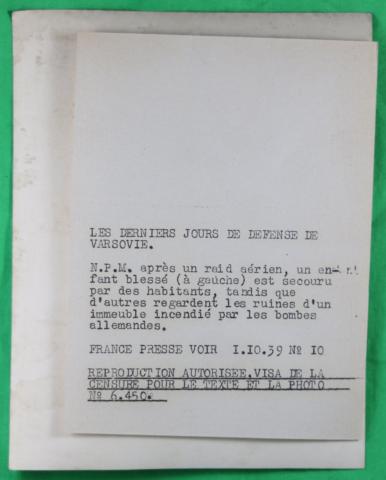 WW2 photo October 1939 'Last days of the defense of Warsaw'